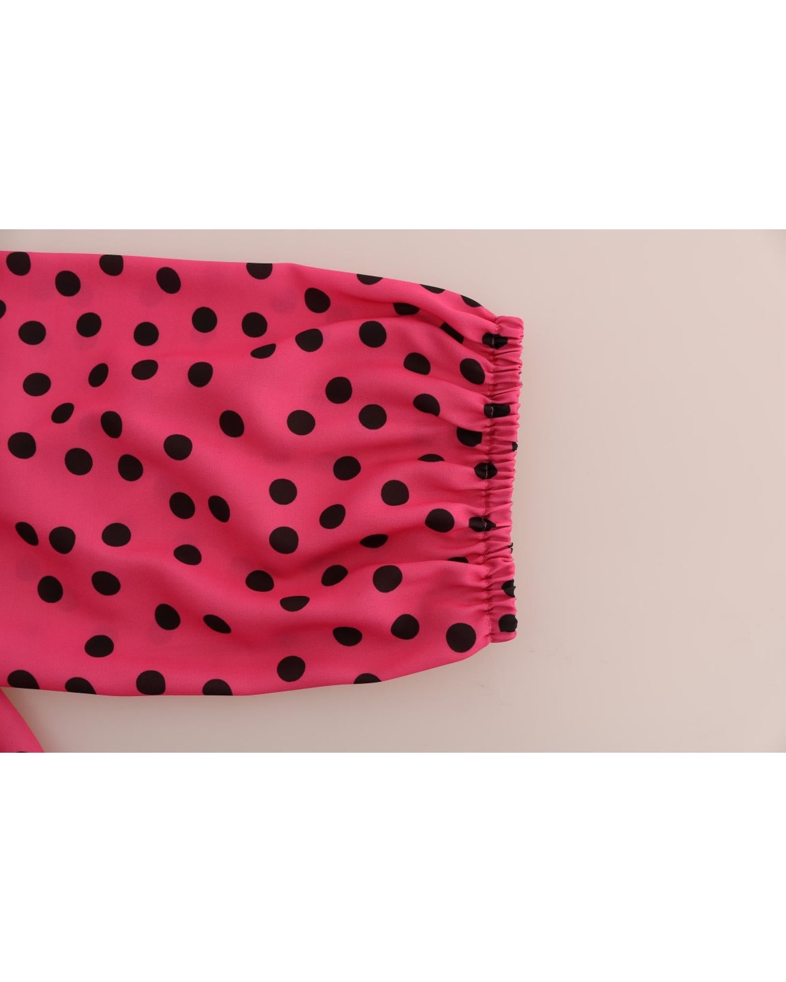 Enchanted Sicily Silk Blouse with Polka Dots 36 IT Women 6
