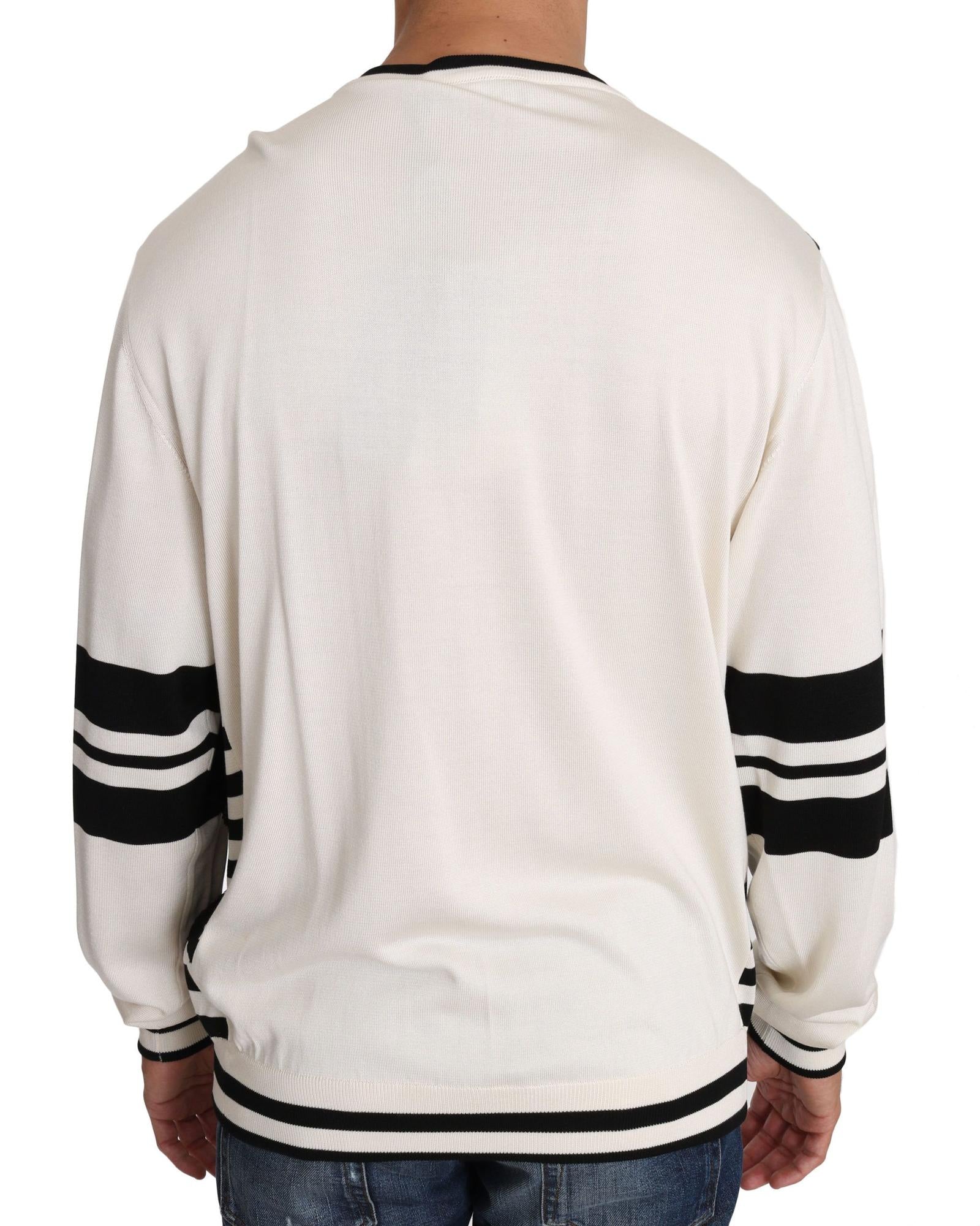 New York Jazz Sequined Silk Pullover Sweater 48 IT Men 3