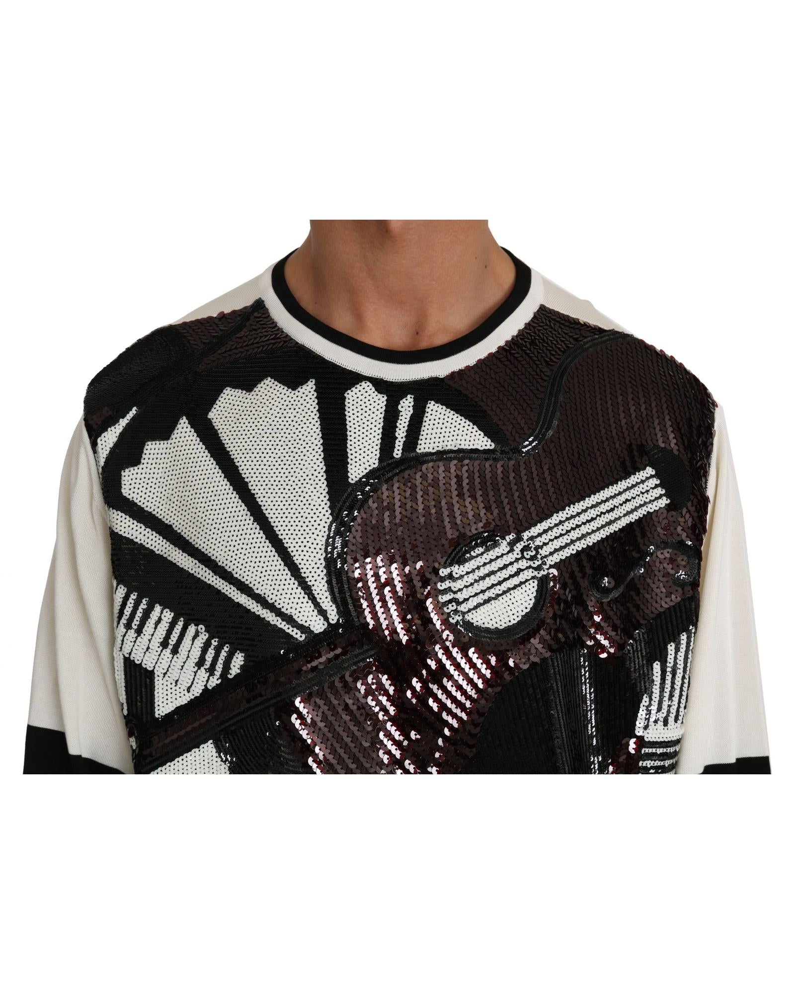 New York Jazz Sequined Silk Pullover Sweater 48 IT Men 4