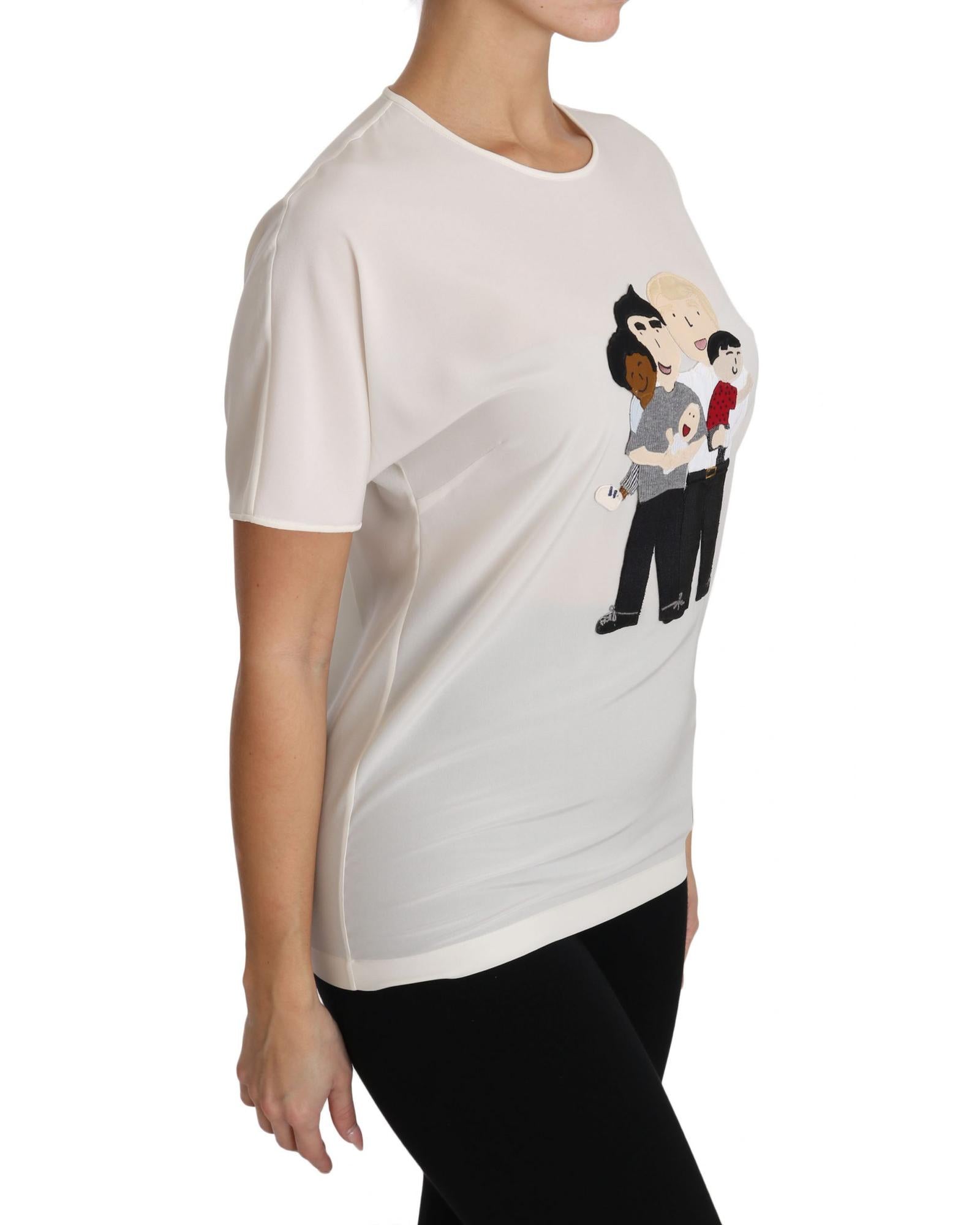 DOLCE & GABBANA Figure Family Silk T-Shirt 36 IT Women 5
