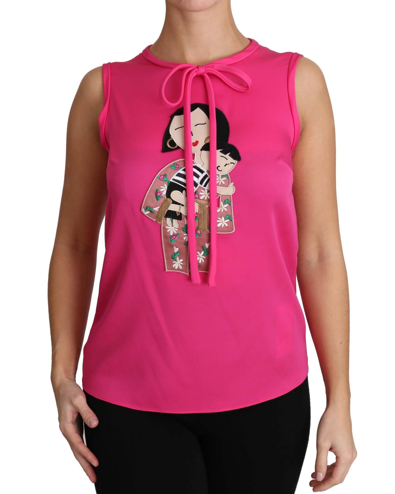 Stunning Dolce & Gabbana Family Silk Tank Top Shirt 38 IT Women 3