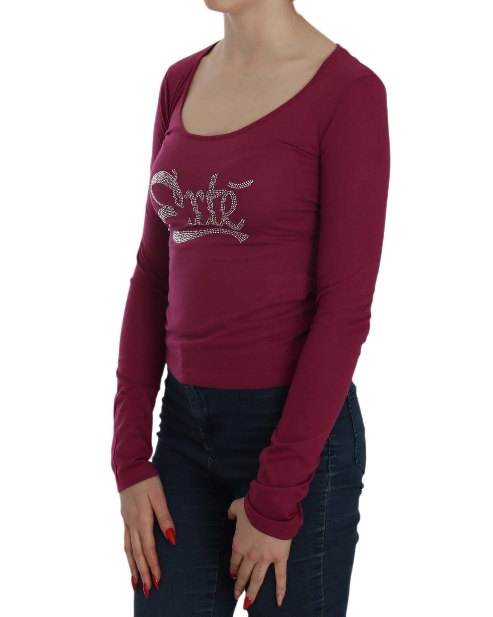 EXTE Fuchsia Crystal Embellished Blouse 42 IT Women 3