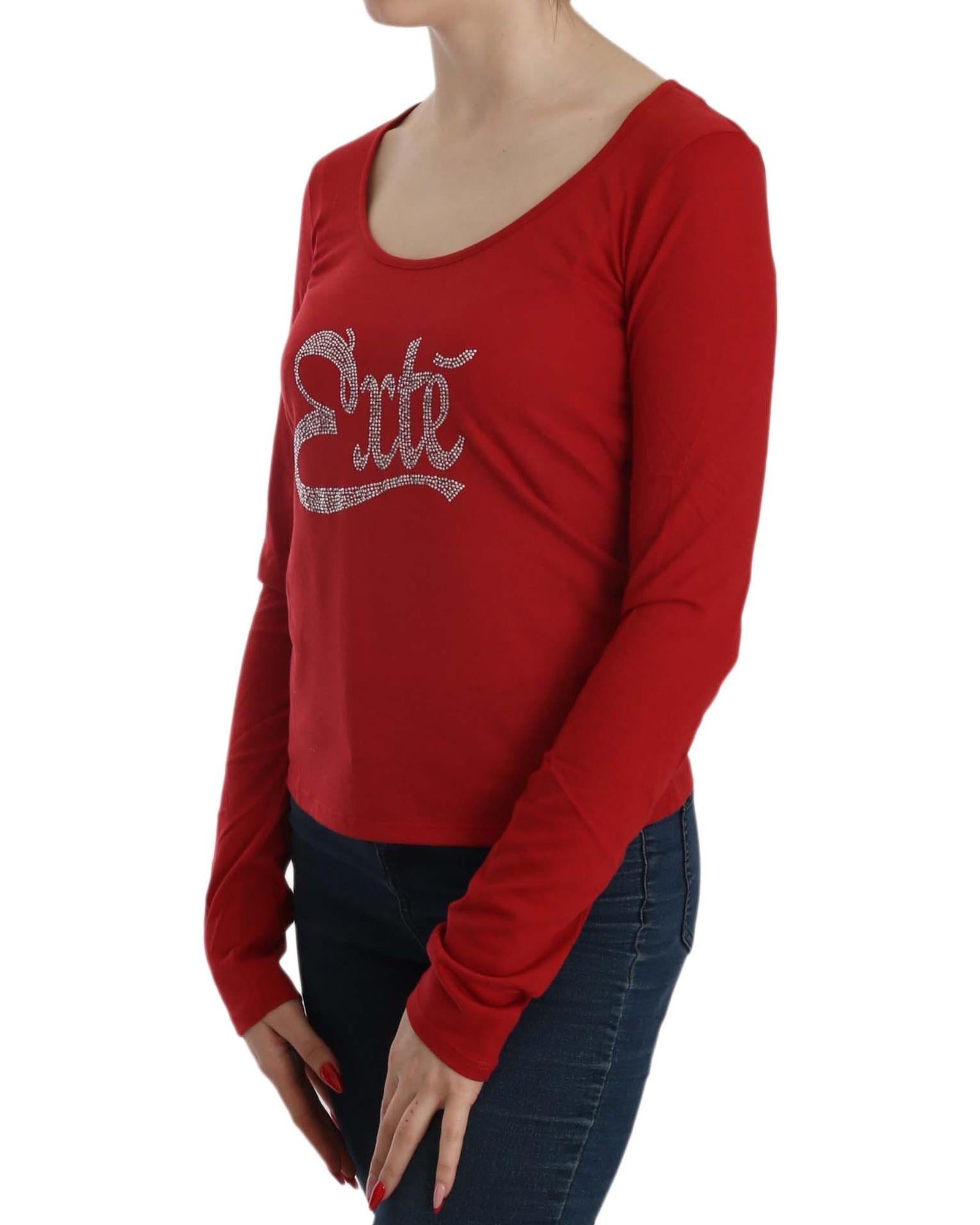 Round Neck Long Sleeve Crystal Embellished Top Blouse 42 IT Women 3