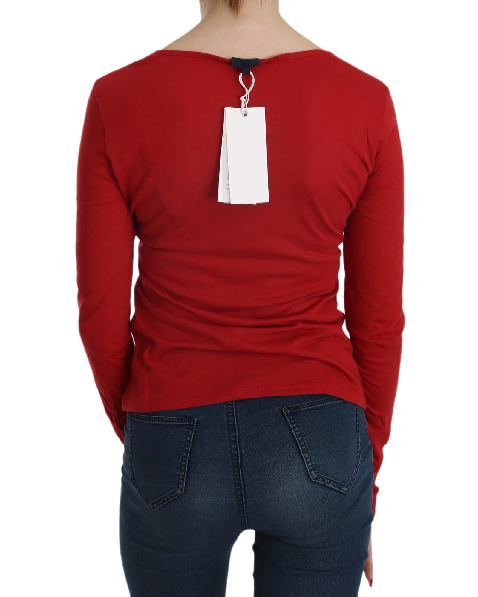 Round Neck Long Sleeve Crystal Embellished Top Blouse 42 IT Women 4