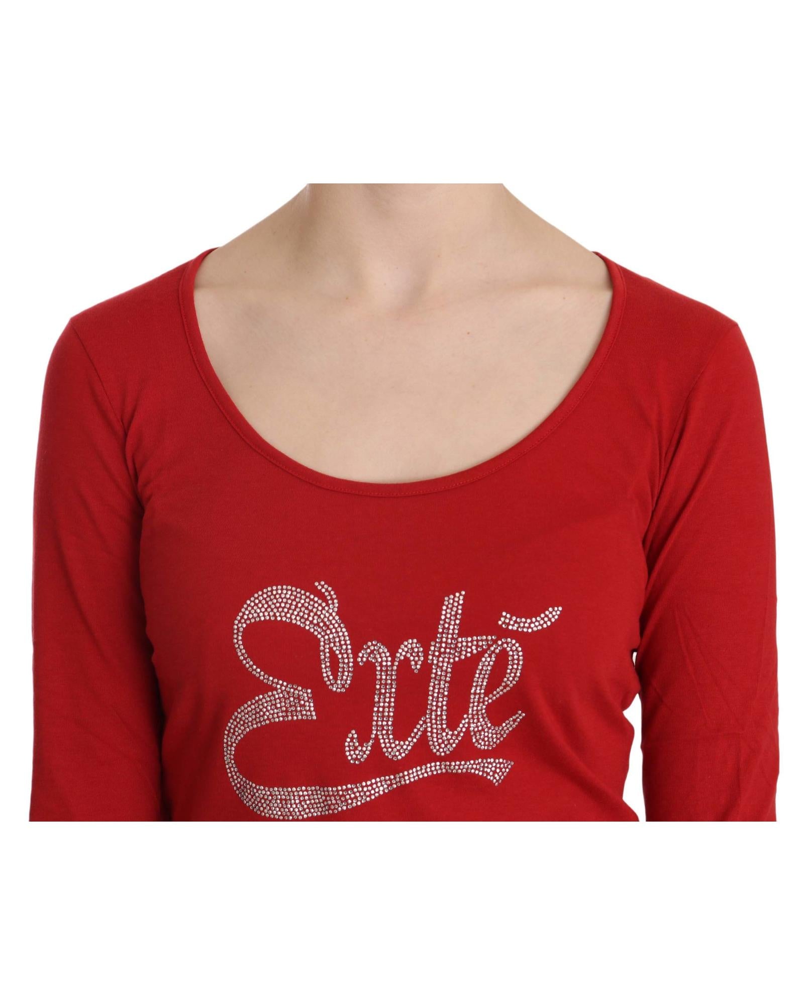 Round Neck Long Sleeve Crystal Embellished Top Blouse 42 IT Women 5