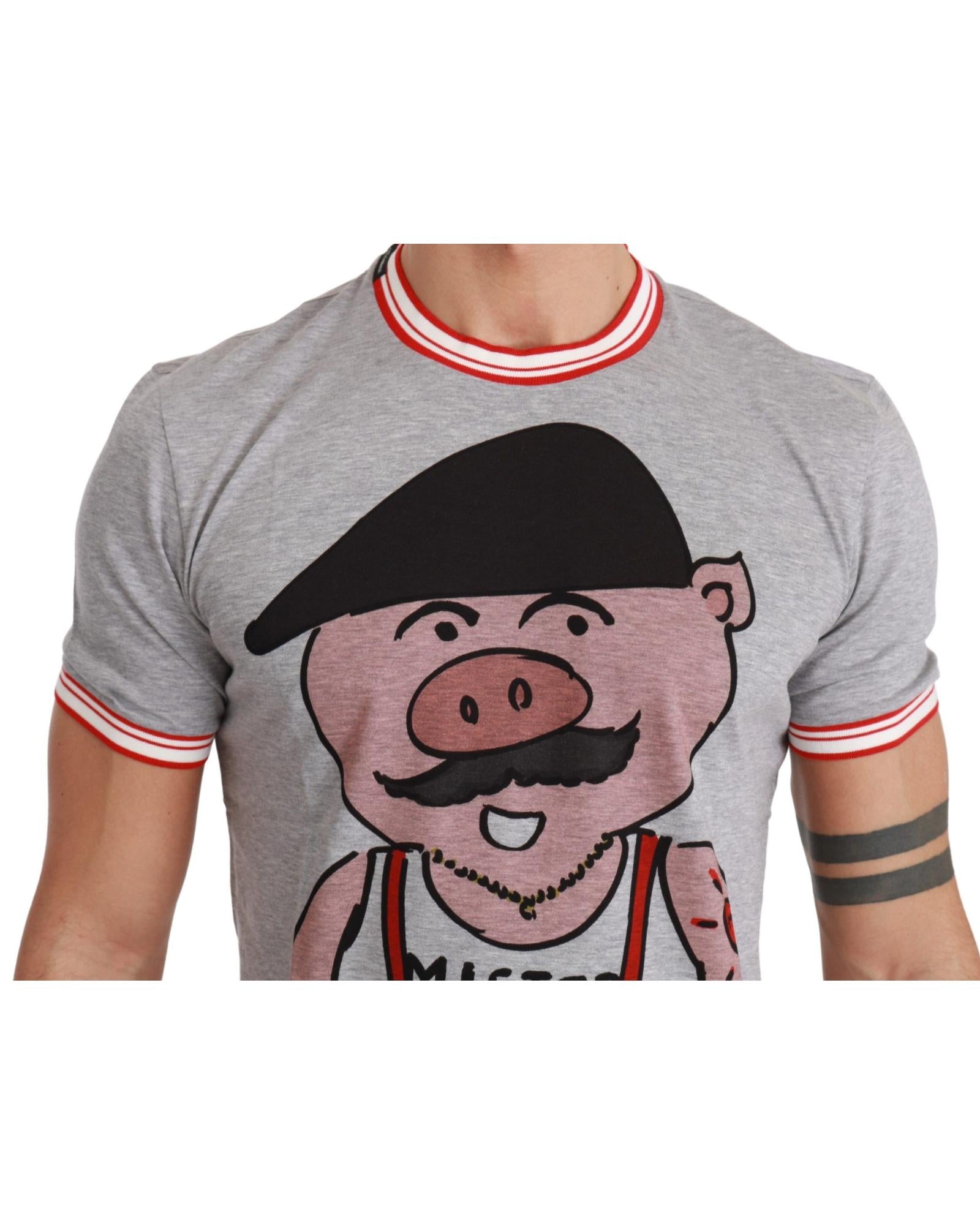 Authentic Dolce & Gabbana Roundneck T-Shirt with Year of the Pig Motive 46 IT Men 3
