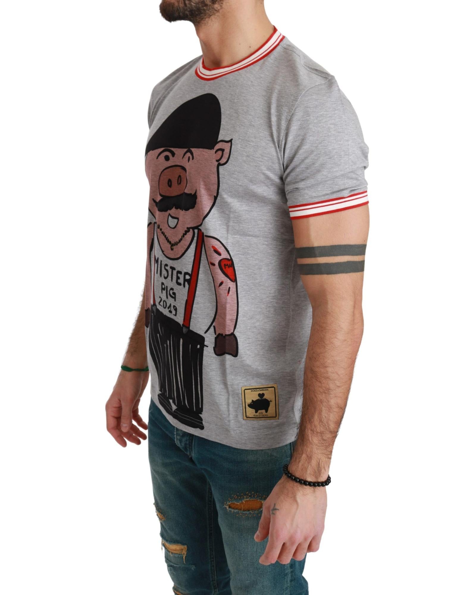 Authentic Dolce & Gabbana Roundneck T-Shirt with Year of the Pig Motive 46 IT Men 4