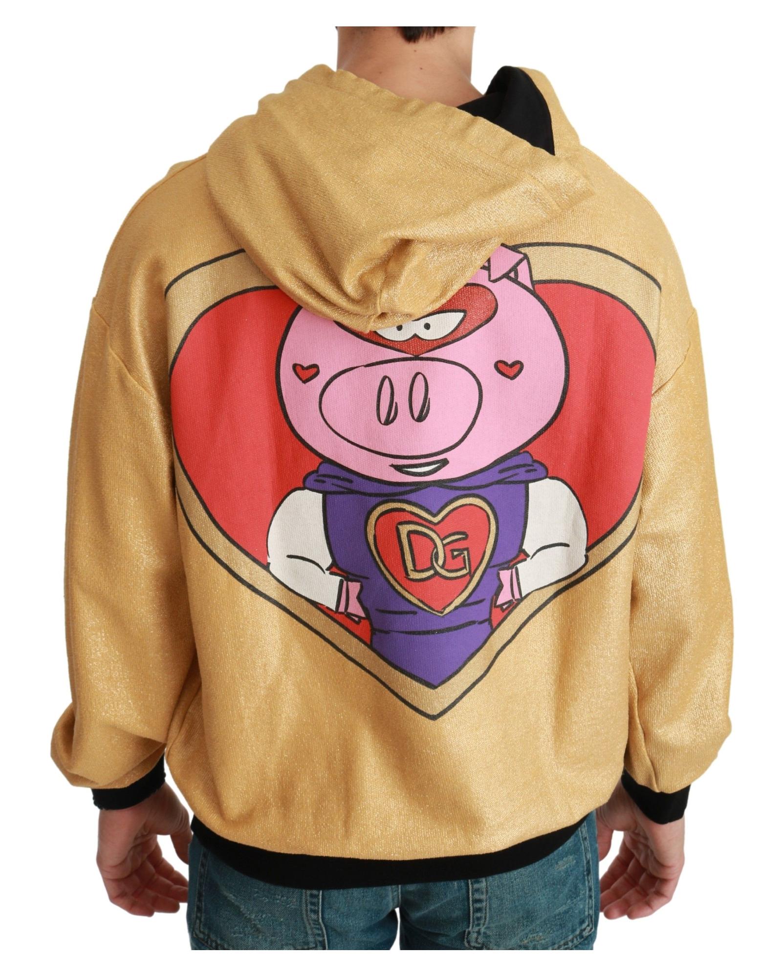 Dolce & Gabbana Men's Gold Pig of the Year Hooded Sweater - 46 IT 3