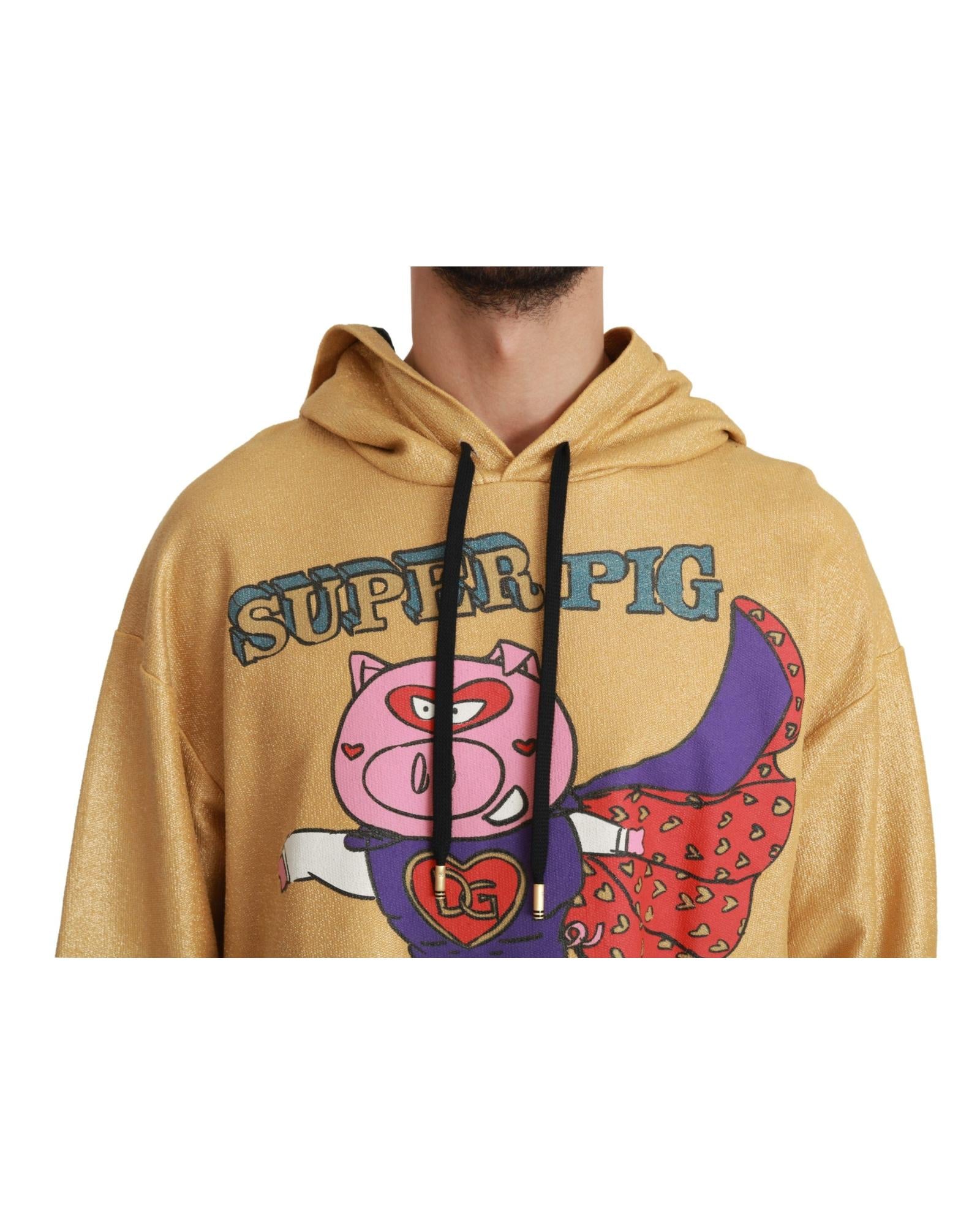 Dolce & Gabbana Men's Gold Pig of the Year Hooded Sweater - 46 IT 4