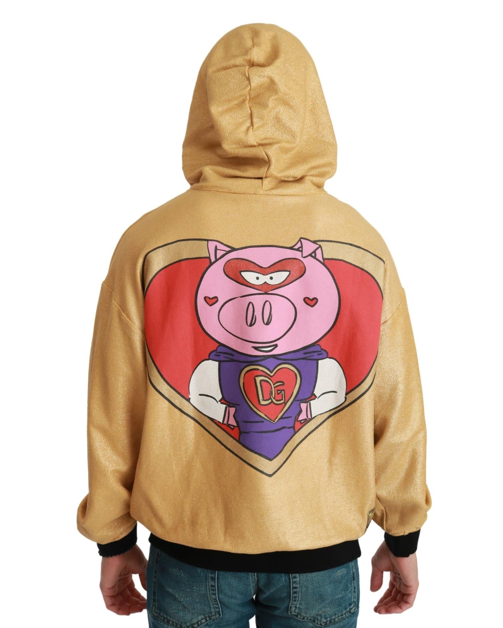 Dolce & Gabbana Men's Gold Pig of the Year Hooded Sweater - 46 IT 6