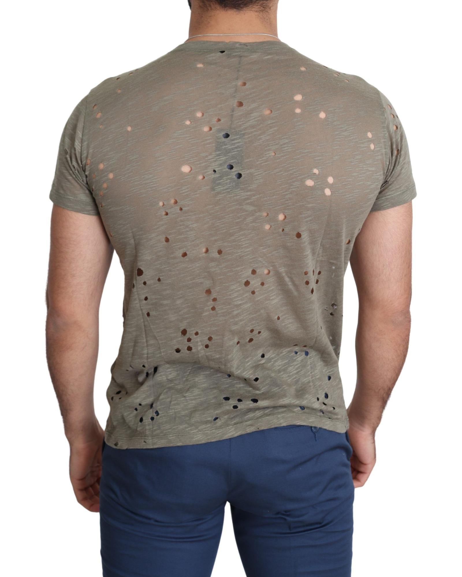 Authentic Guess Brown Cotton Stretch T-Shirt M Men 3