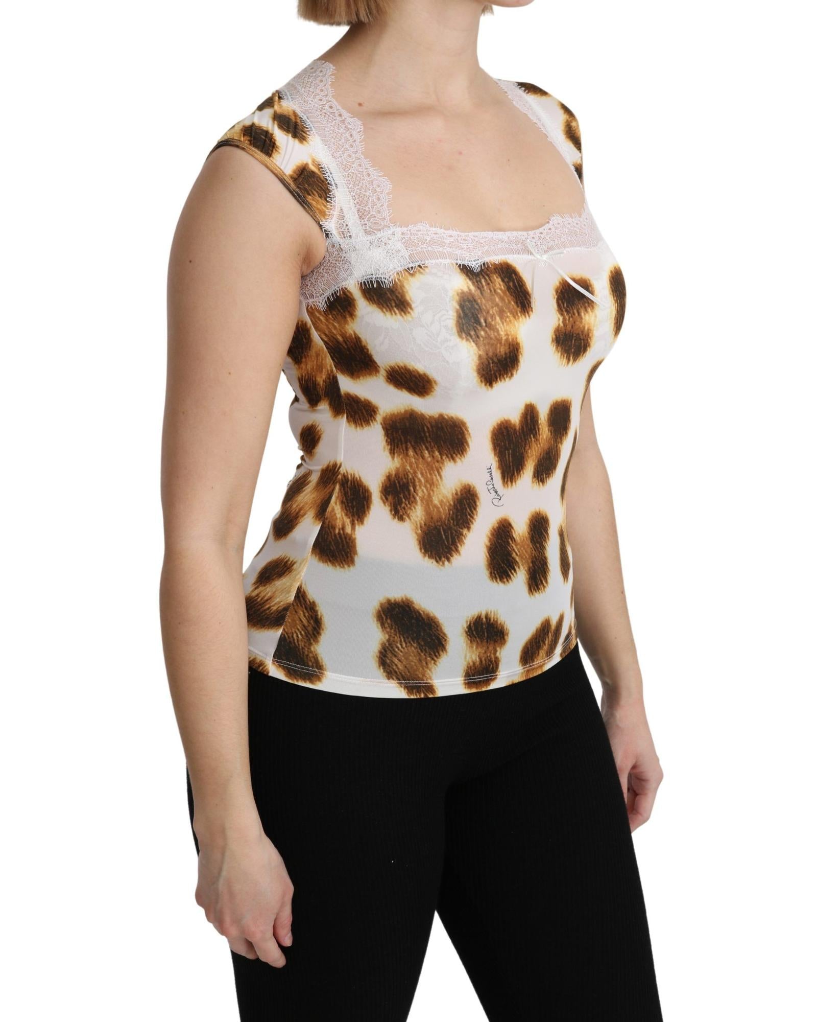 ROBERTO CAVALLI Underwear Tops with Leopard Pattern 40 IT Women