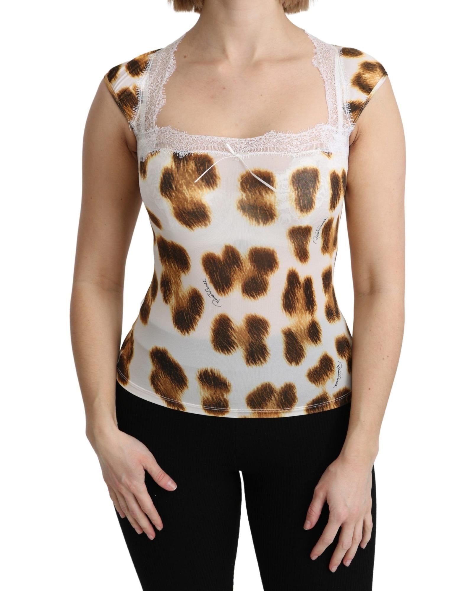 ROBERTO CAVALLI Underwear Tops with Leopard Pattern 42 IT Women