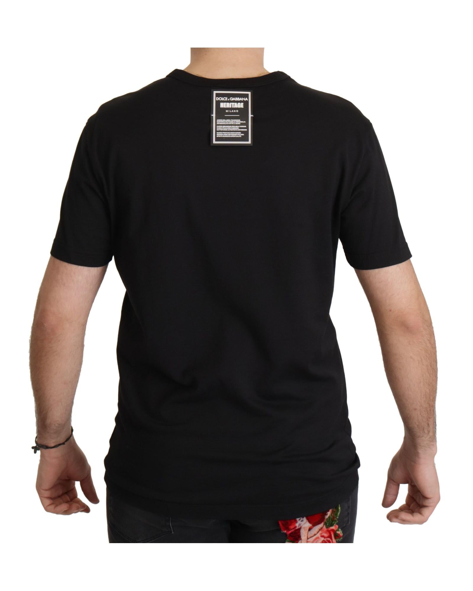 Authentic Dolce & Gabbana Black Baroque Motive T-shirt 52 IT Men 4