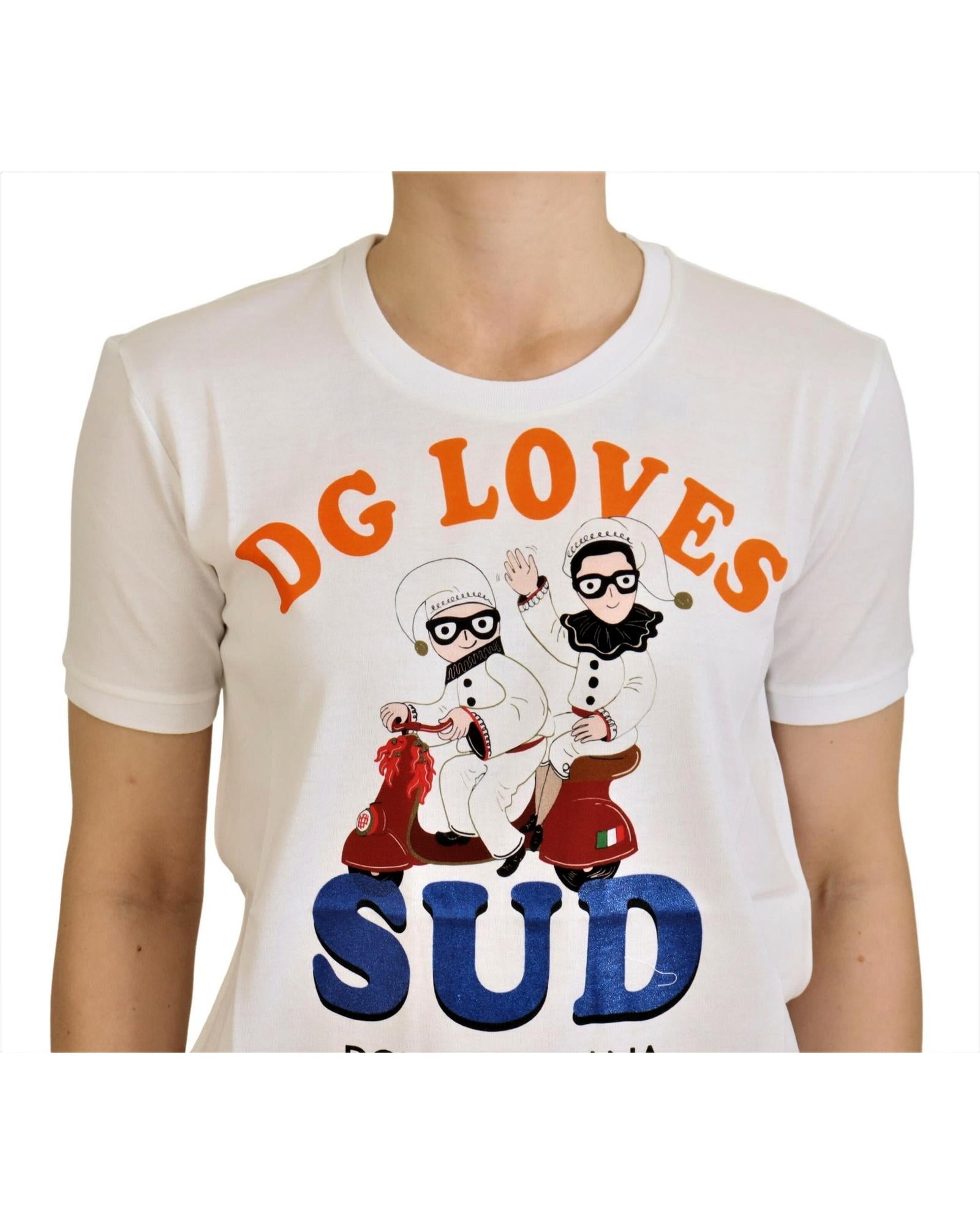 Dolce & Gabbana Crew Neck T-shirt with DG LOVES SUD Motive 40 IT Women 3