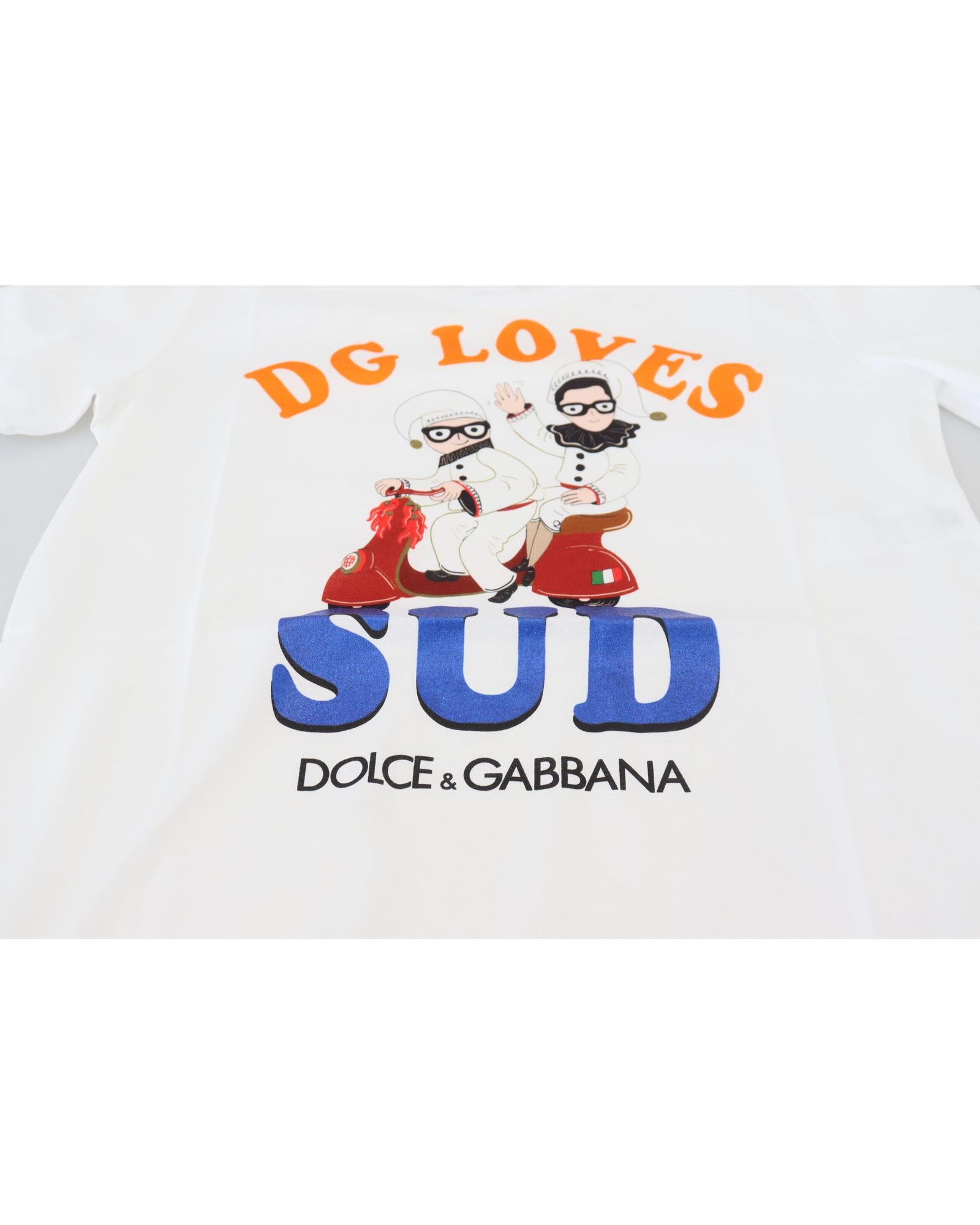 Dolce & Gabbana Crew Neck T-shirt with DG LOVES SUD Motive 40 IT Women 4