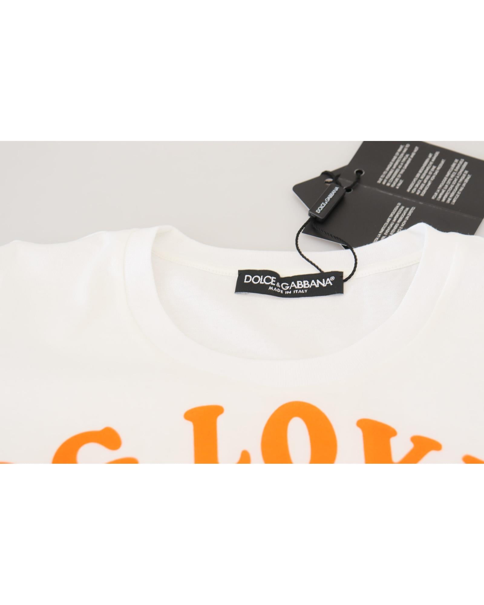 Dolce & Gabbana Crew Neck T-shirt with DG LOVES SUD Motive 40 IT Women 5