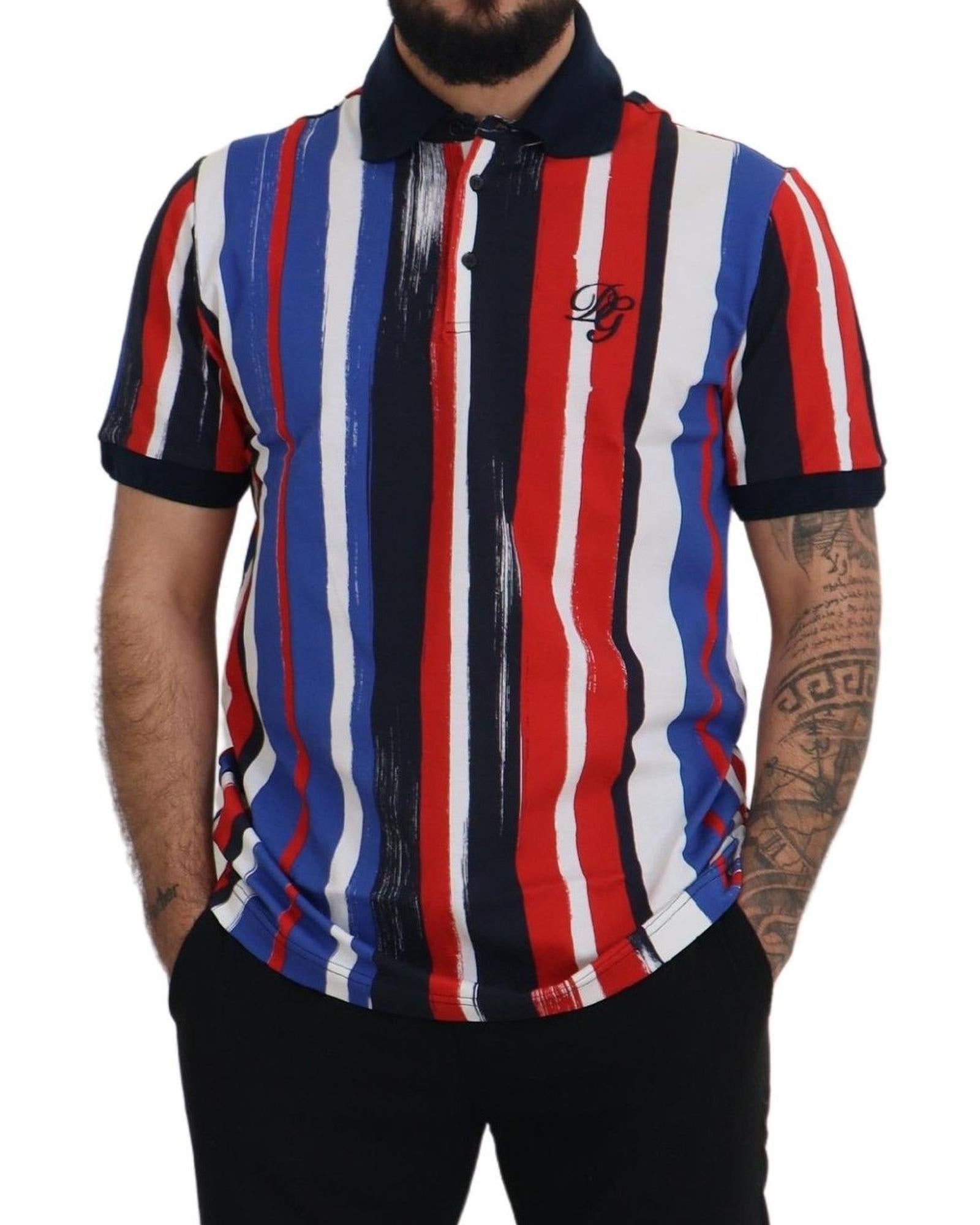 100% Authentic Dolce & Gabbana Striped Polo T-Shirt 48 IT Men 3