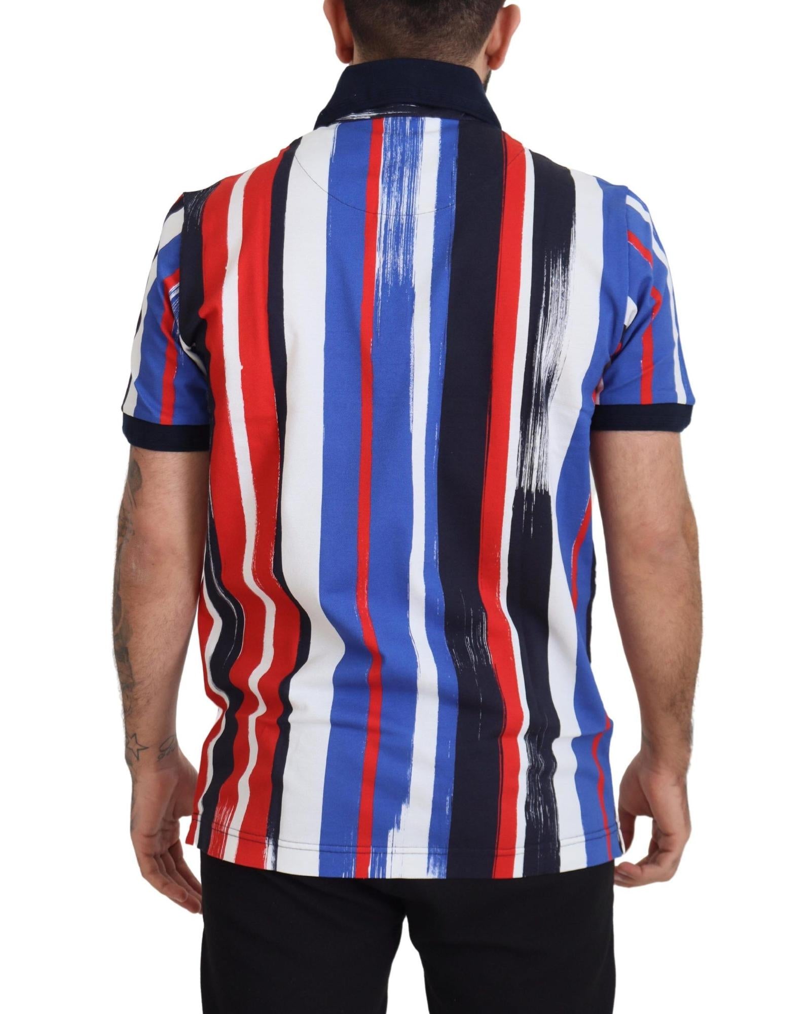 100% Authentic Dolce & Gabbana Striped Polo T-Shirt 48 IT Men 5