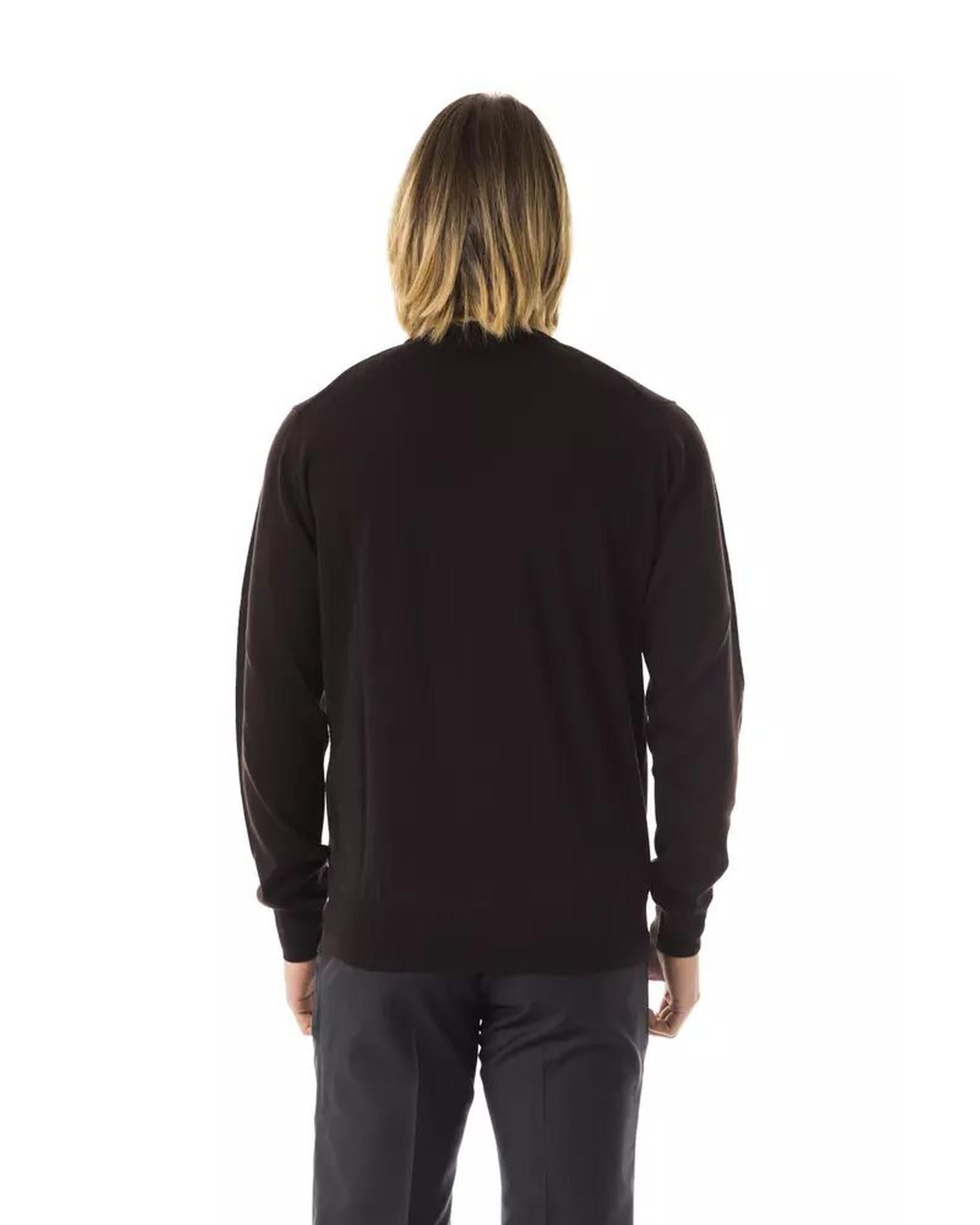 Embroidered Crew Neck Sweater in Extrafine Wool Merinos Fabric 2XL Men 3