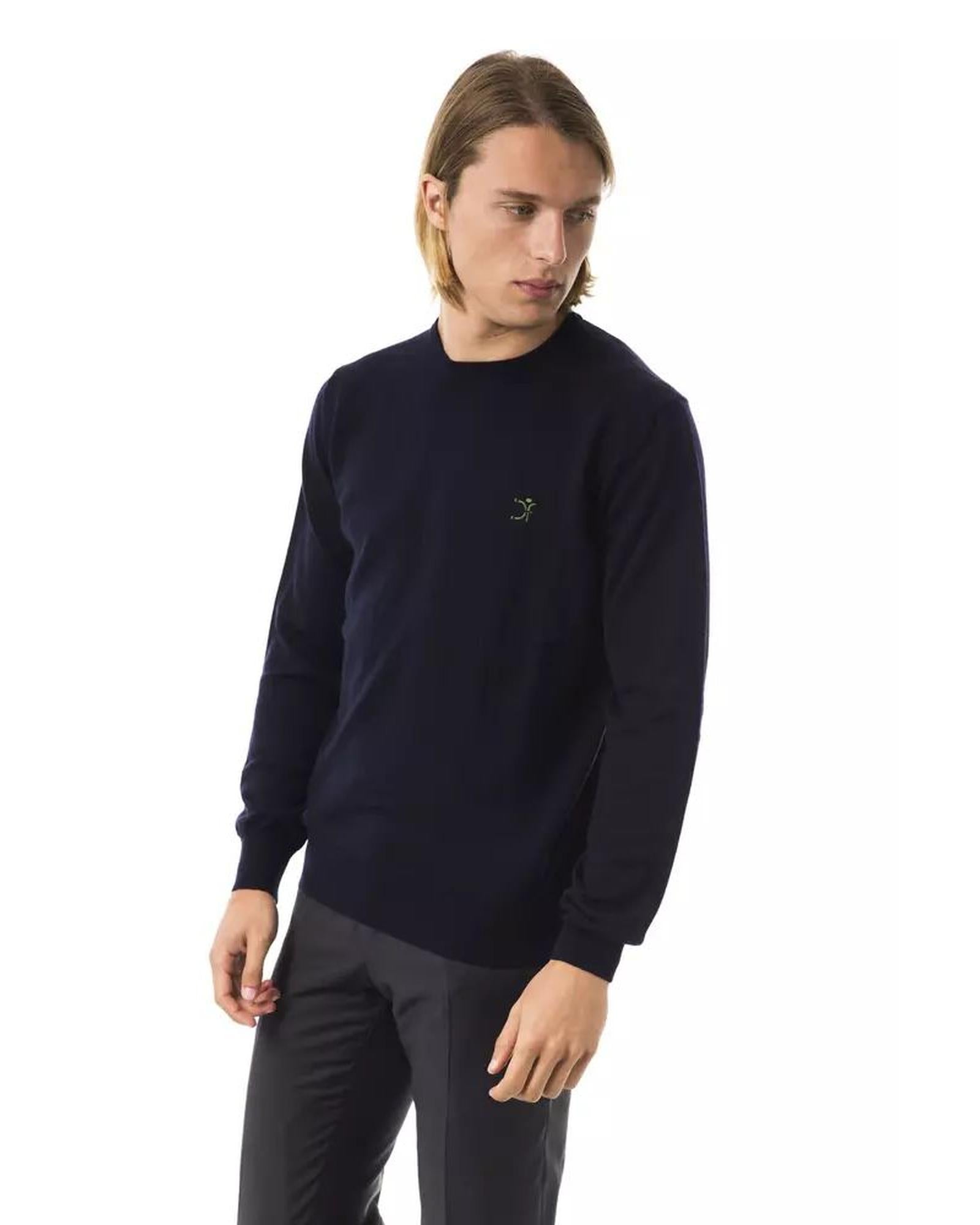 Embroidered Extrafine Wool Merinos Sweater S Men