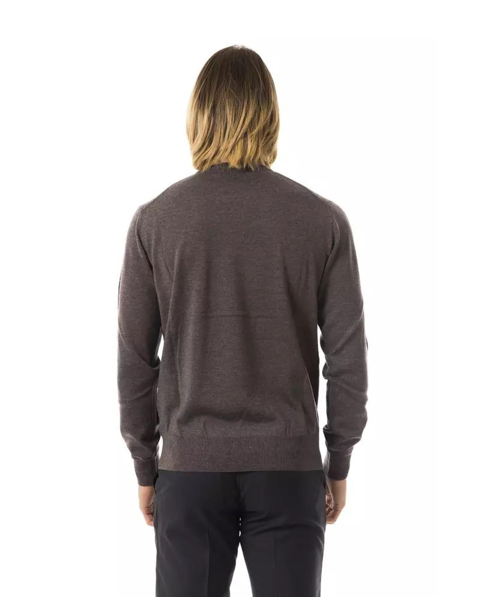 Embroidered Extrafine Wool Merinos Crew Neck Sweater L Men 3