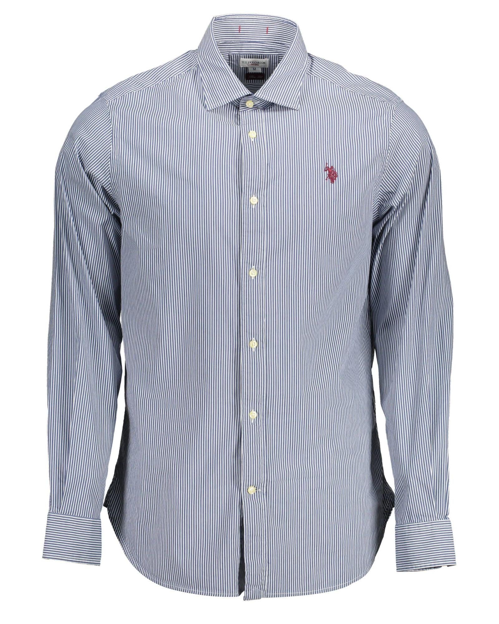 US POLO ASSN Men's Blue Cotton Shirt - 2XL