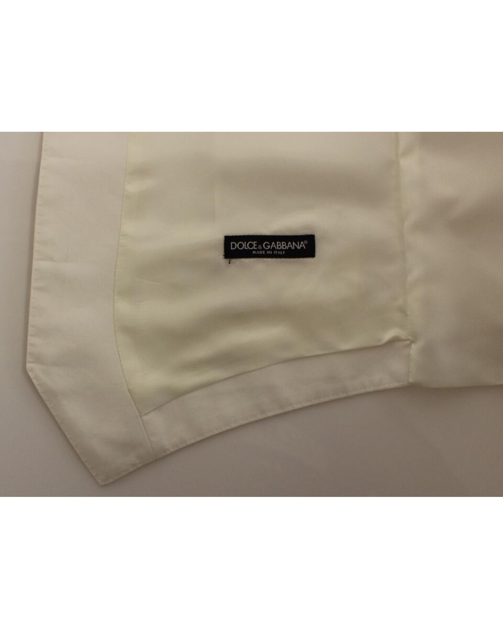 Dolce & Gabbana White Cotton Silk Blend Dress Vest 44 IT Men 6