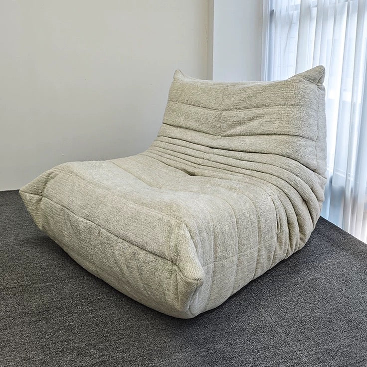 Vacuum-Packed, Comfy Mid Century Togo Lounge Sofa Modern Backrest White Corduroy Armless Retro Decorative Cozy Seat for Indoor 6