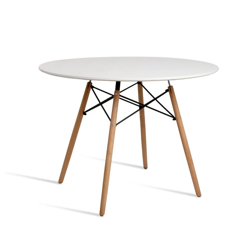 Wood Dining Table for 2-4 People,80cm DIA Modern Round Kitchen Table with Wood Legs for Dining Room, Living Room and Kitchen 3