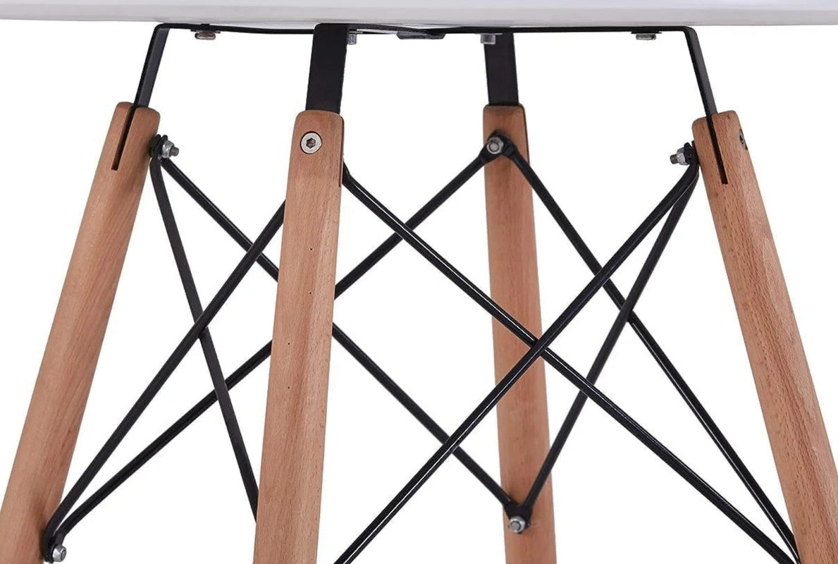 Wood Dining Table for 2-4 People,80cm DIA Modern Round Kitchen Table with Wood Legs for Dining Room, Living Room and Kitchen 7