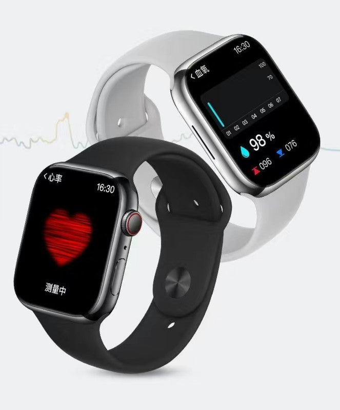 Smart Watch  44mm  Bluetooth call Screen True Multidial Blood Oxygen Game Sports Mode Pro FOR IOS and Android Black with 2 straps 7