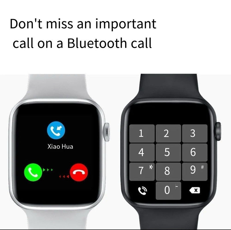 Smart Watch 44mm Bluetooth call Screen True Multidial Blood Oxygen Game Sports Mode Pro FOR IOS and Android White with 2 straps 7
