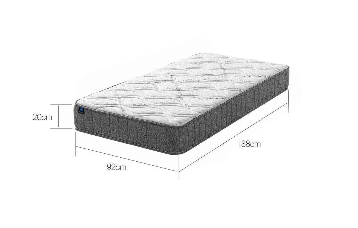 LUNALAND Easeful Eco Spay Foam Pocket Spring 20CM Single Hybrid Mattress 7