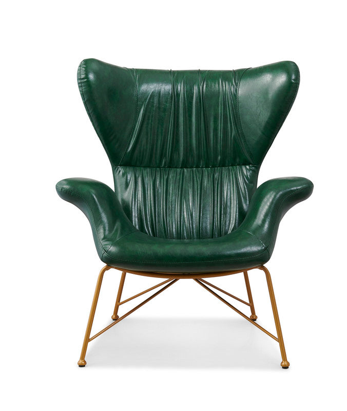 Vintage Butterfly Armchair with Gold Steel Legs Green 3