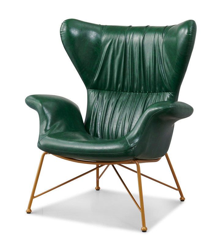Vintage Butterfly Armchair with Gold Steel Legs Green 4