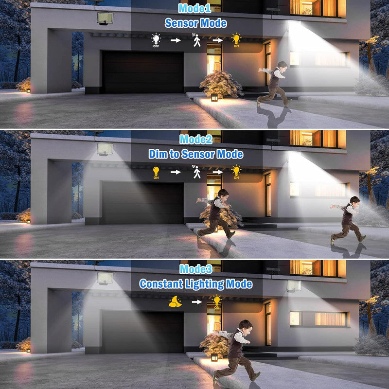 KagoLing Solar Lights Outdoor 202 LED Motion Sensor Lights IP65 Waterproof 120 Degree Beam Angle Solar Garden Lights 2 Pack with 5M Cable 5