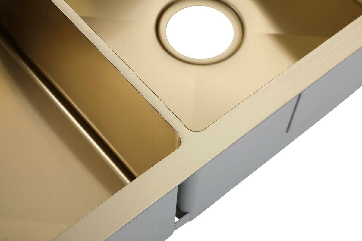 2023 Burnished Brass Gold stainless steel 304 double bowl kitchen sink 5
