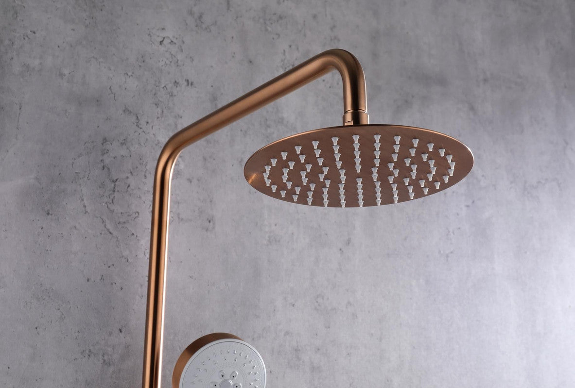 2023 Brushed Rose Gold Copper Solid Stainless Steel 304 made shower set w diverter 200 mm head sprayer hand held head 3
