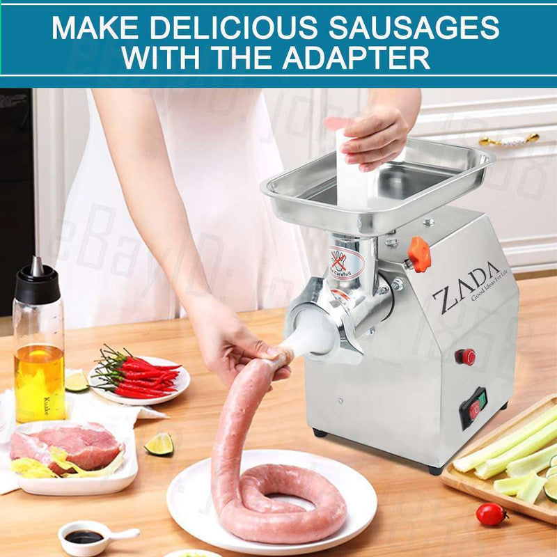 1.63HP Commercial Meat Mincer- Electric Grinder & Sausage Maker Filler 1200W 7