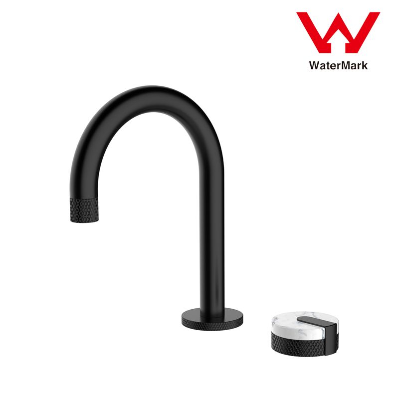2021 New Marble Stone handle matte black wall taps 1/4 turn matte black pattern 5
