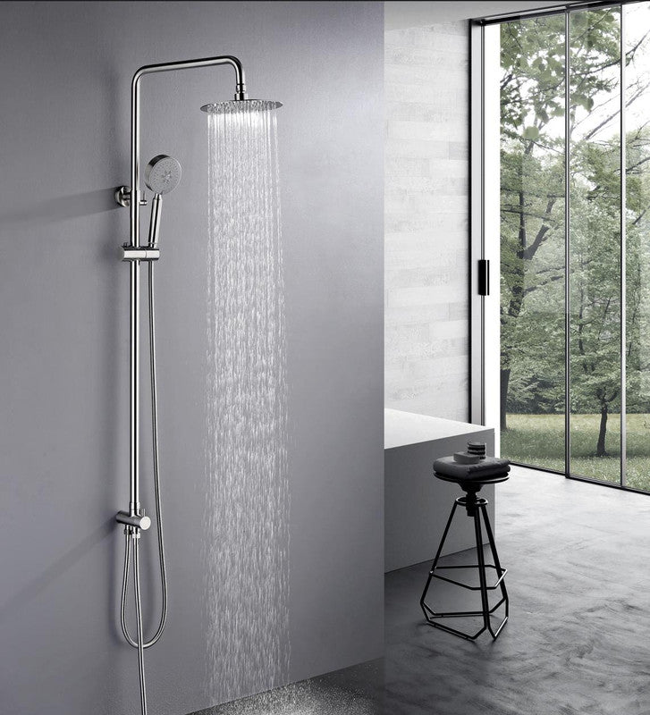 2023 Brushed Nickel Solid Stainless Steel 304 made shower set w diverter 200 mm head sprayer hand held head Suit Outdoor 5