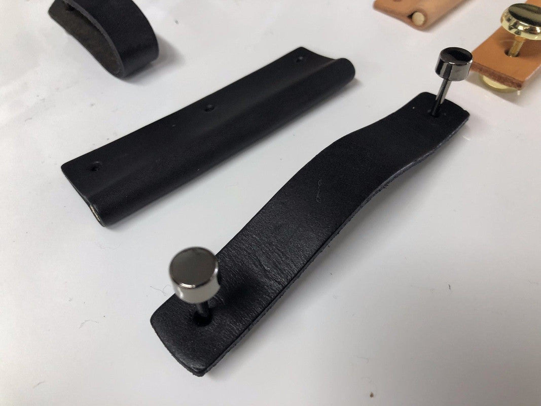 100% Genuine Leather Door Knob Cabinet Kitchen Drawer Handle Pull laundry gold 5