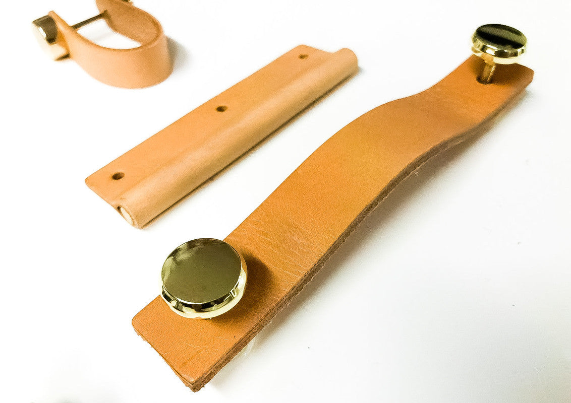 100% Genuine Leather Door Knob Cabinet Kitchen Drawer Handle Pull laundry gold 9