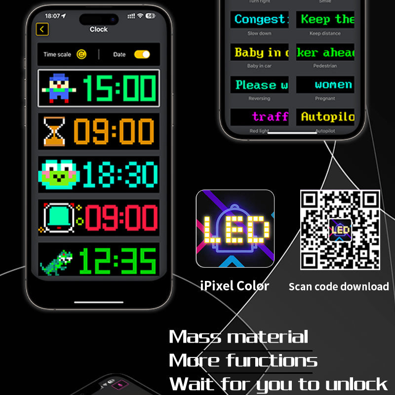 Programmable LED Matrix Panel Flexible Screen IP65 with APP Control 70*173mm 10