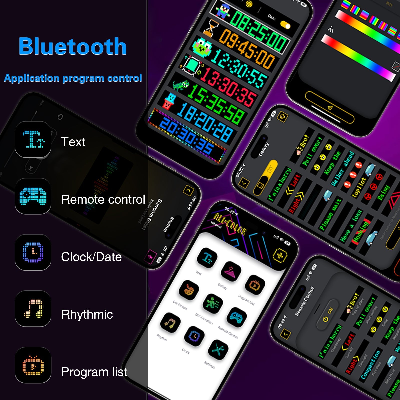 Programmable LED Matrix Panel Flexible Screen IP65 with APP Control 120*595mm 3