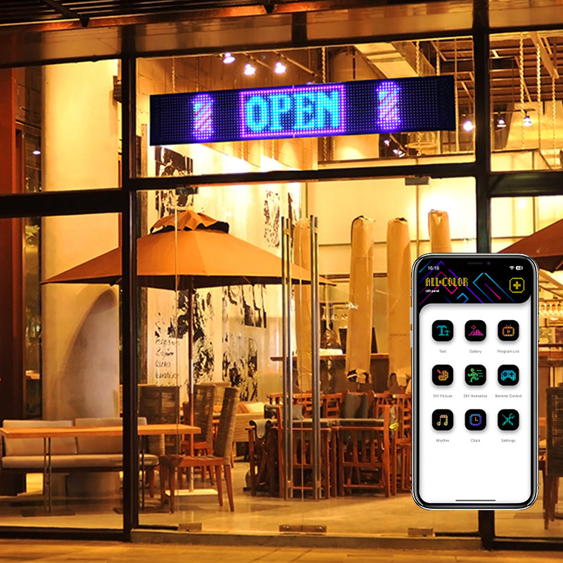 Programmable LED Matrix Panel Flexible Screen IP65 with APP Control 120*595mm 9