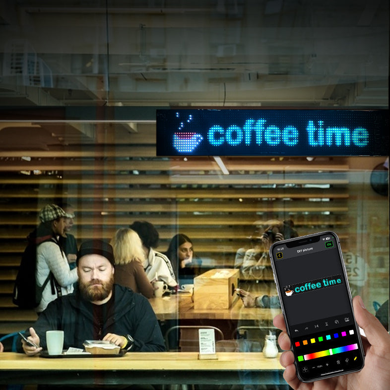 Programmable LED Matrix Panel Flexible Screen IP65 with APP Control 120*595mm 12