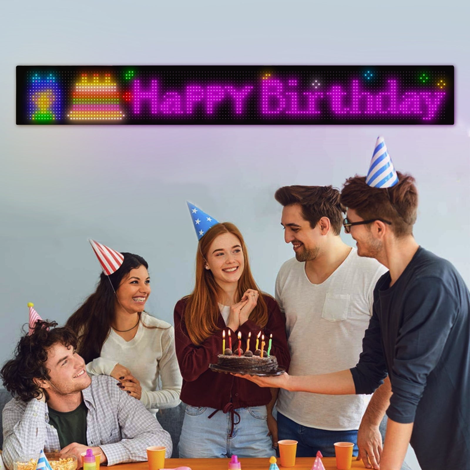 Programmable LED Matrix Panel Flexible Screen IP65 with APP Control 192*1330mm 7