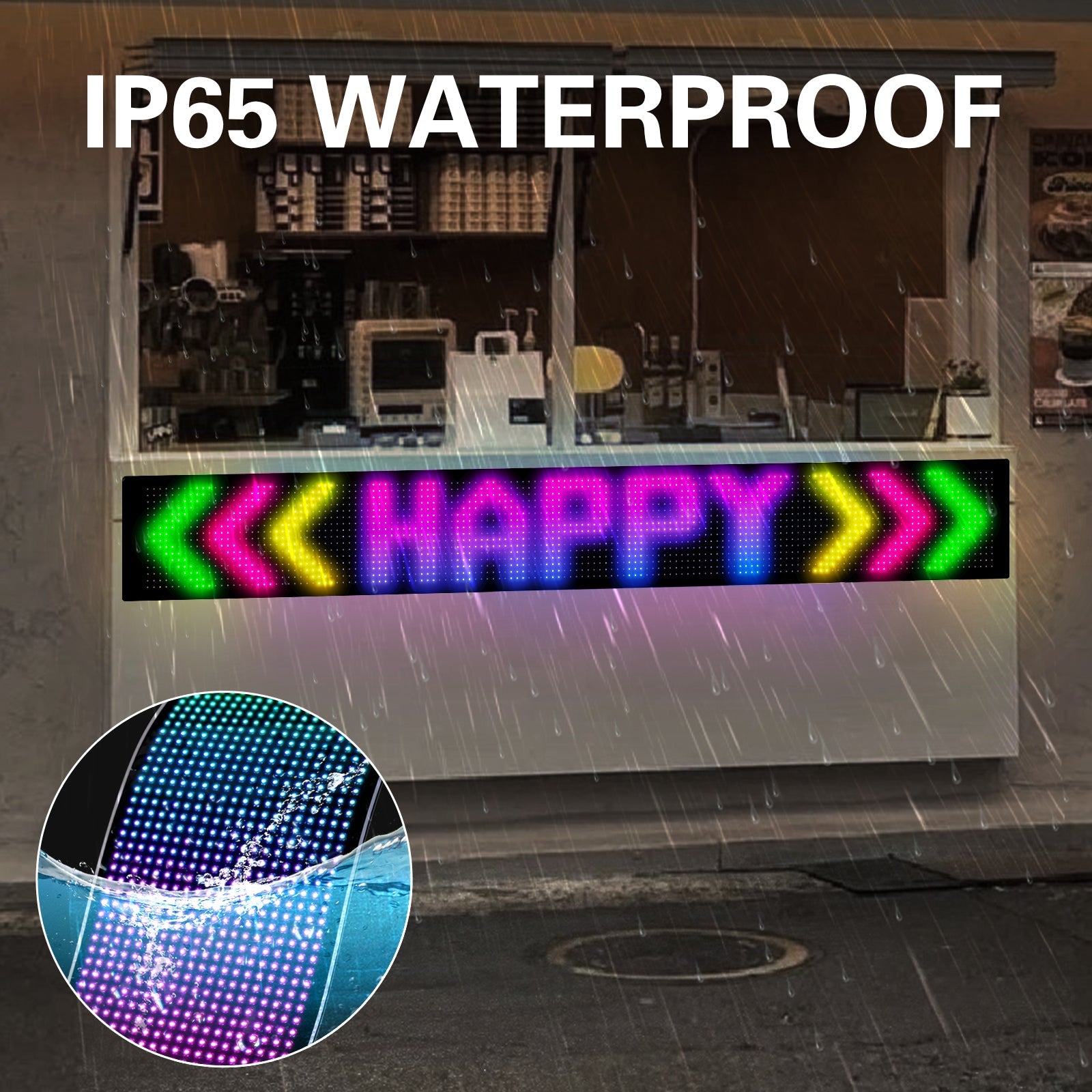 Programmable LED Matrix Panel Flexible Screen IP65 with APP Control 192*1330mm 14